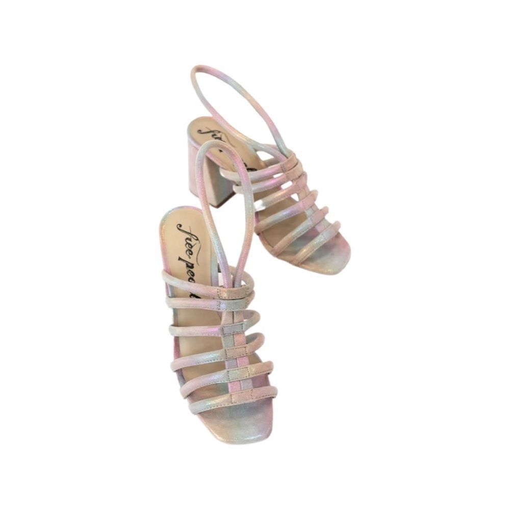 NIB FREE PEOPLE | COLETTE CINCHED HEEL | RAINBOW METALLIC   - Picture 7 of 14